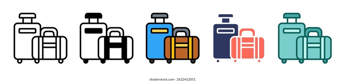 Icono de equipaje Ilustración vectorial múltiple