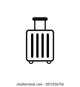 Luggage icon on white background. Vector illustration in flat cartoon design. Use for website, banner, poster, graphic, app. Suitcase.