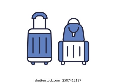 Luggage icon. icon related to action plan. suitable for web site, app, user interfaces. flat line icon style