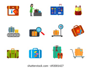 Luggage icon set