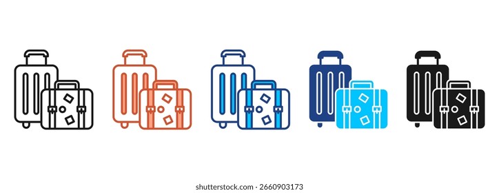 Luggage Icon Set Multiple Style Collection