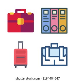 luggage icon set. vector set about suitcase, briefcase and archive id icons set.