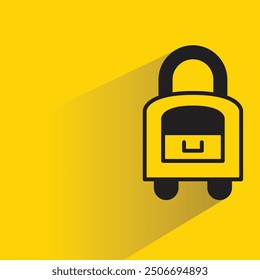 luggage icon with shadow on yellow background
