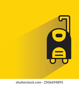 luggage icon with shadow on yellow background