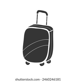 Luggage Icon Silhouette Illustration. Travel Vector Graphic Pictogram Symbol Clip Art. Doodle Sketch Black Sign.