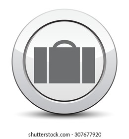 luggage  icon, silver button. eps 10.