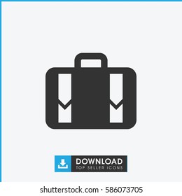 luggage icon. Simple filled luggage icon. On white background.