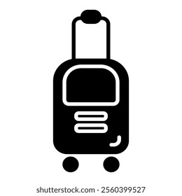 luggage icon solid for travel trip Travel luggage or user interface icon symbol pictogram vector