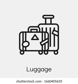 Luggage icon. Suitcase symbol. Linear style sign for mobile concept and web design. Travel bag symbol illustration. Pixel vector graphics - Vector. 