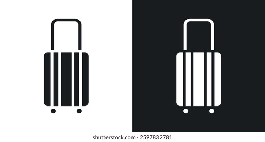 Luggage icon symbol collection on white background.