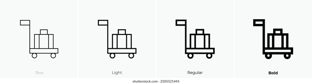 luggage icon. Thin, Light Regular And Bold style design isolated on white background