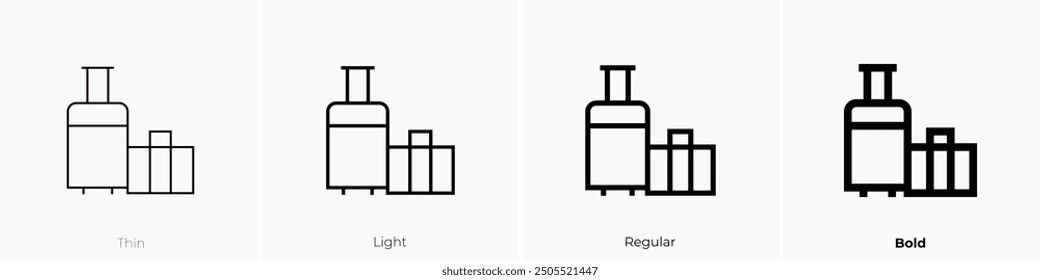 luggage icon. Thin, Light Regular And Bold style design isolated on white background