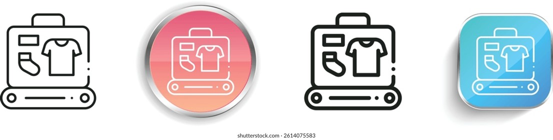 luggage icon. Thin Linear, Regular and Button Style Design Isolated On White Background