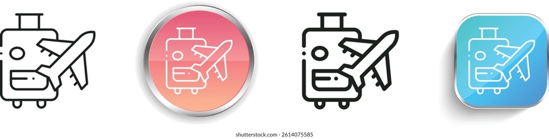 luggage icon. Thin Linear, Regular and Button Style Design Isolated On White Background