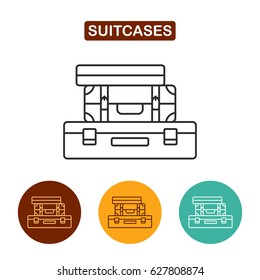 Luggage icon. Travel icon for web and graphic design. Line style logo.