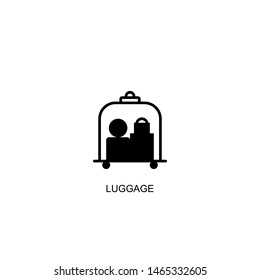 luggage icon vector black design