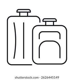 Luggage icon vector design featuring two distinct types of bags for travel or tourism applications