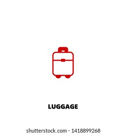 luggage icon. luggage vector design. sign design. red color