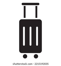 Luggage icon vector design template in black color isolated sign on white background