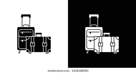 Luggage icon Vector in flat style. Collection silhouettes