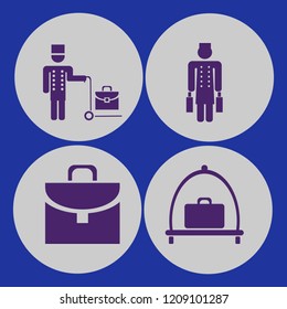 luggage icon. luggage vector icons set bellhop, baggage cart and briefcase