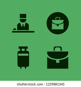luggage icon. luggage vector icons set hotel reception, travelling luggage and briefcase
