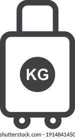 aislamiento vectorial de icono de equipaje. icono de bolsa