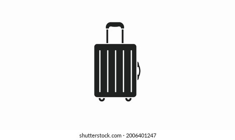 Icono de equipaje. Vector aislado editable ilustración en blanco y negro de una maleta