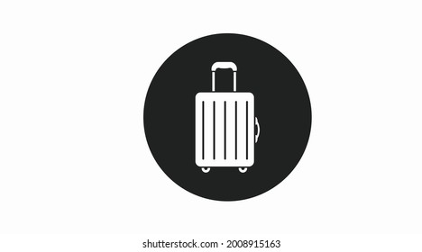 Luggage Icon. Vector isolated editable black and white illustration of a suitcase