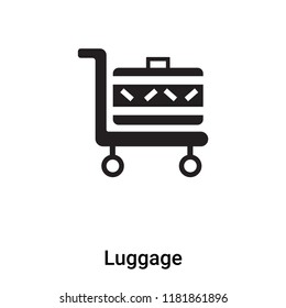 Luggage icon vector isolated on white background, logo concept of Luggage sign on transparent background, filled black symbol