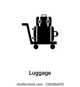 Luggage icon vector isolated on white background, logo concept of Luggage sign on transparent background, filled black symbol
