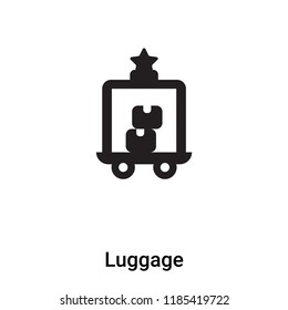 Luggage icon vector isolated on white background, logo concept of Luggage sign on transparent background, filled black symbol