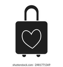 Luggage icon vector on white background