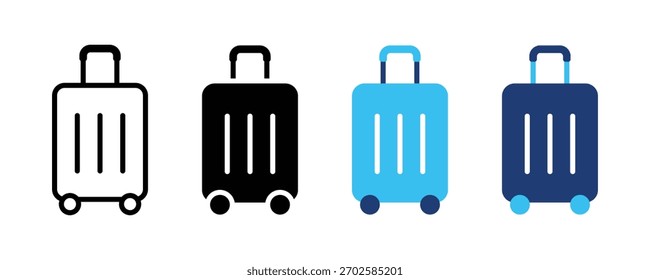 Vektorsymbol für das Gepäck. Koffer-Symbolsatz. Reisetasche Symbol. Koffer-Symbol