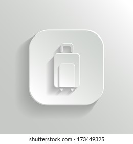 Luggage icon - vector white app button with shadow