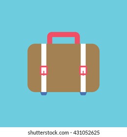 luggage icon. vintage travel suitcases, flat icon