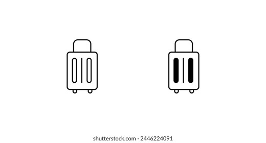 luggage icon with white background vector stock illustration