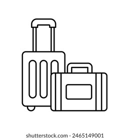 luggage icon with white background vector stock illustration