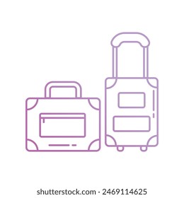 luggage icon with white background vector stock illustration