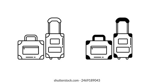 luggage icon with white background vector stock illustration