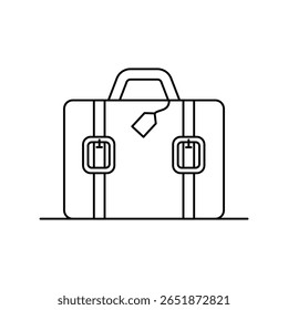 ícone de bagagem com fundo branco vetor ilustração stock