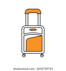 luggage icon with white background vector stock illustration
