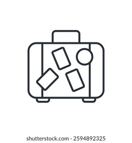 luggage icons isolated on White Background. Flat style design
