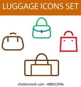 Luggage icons set