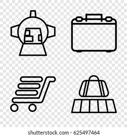 Luggage icons set. set of 4 luggage outline icons such as 