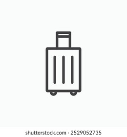 Luggage icons set. filled and line illustration