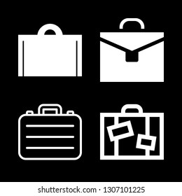 luggage icons set with suitcase, suitcase icon and briefcase vector set