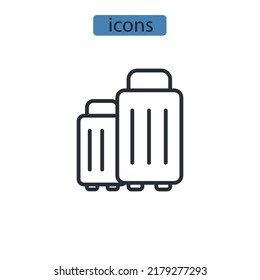 luggage icons  symbol vector elements for infographic web