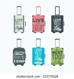 luggage icons. Vector set