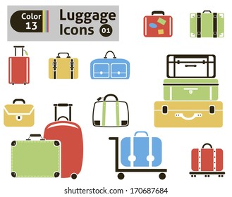 luggage icons. Vector set for your design